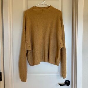 Free People Mustard/Camel Crewneck Sweater